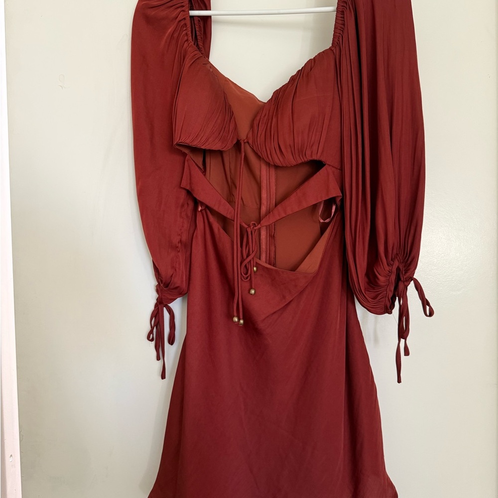 Elegant Rust Mini Dress